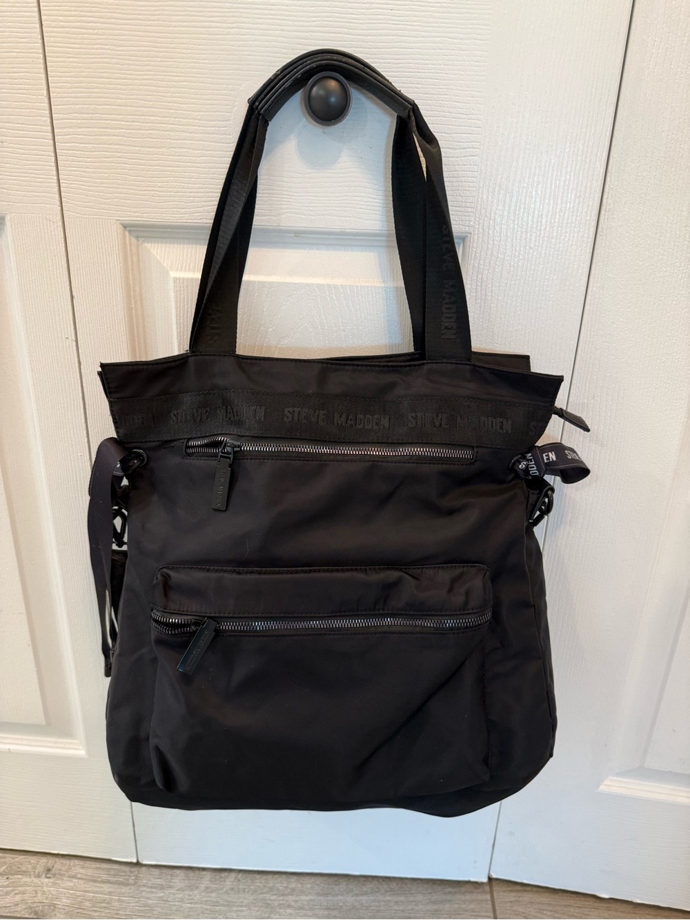 Steve Madden Side Tie Logo Tote Bag